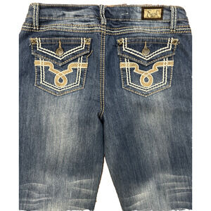 Earl Jean Women’s Jeans Blue Western Look Size 6 Embellished Legs